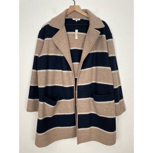 Madewell 100% Merino Wool Striped Ballard Sweater Coat NWT Size Small - Picture 3 of 6
